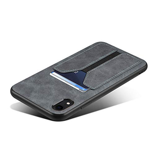 SUTENI iPhone Xr Wallet Case iPhone Xr Credit Card Slot Holder Case Slim Leather Wallet Case Compatible with iPhone XR -Gray-
