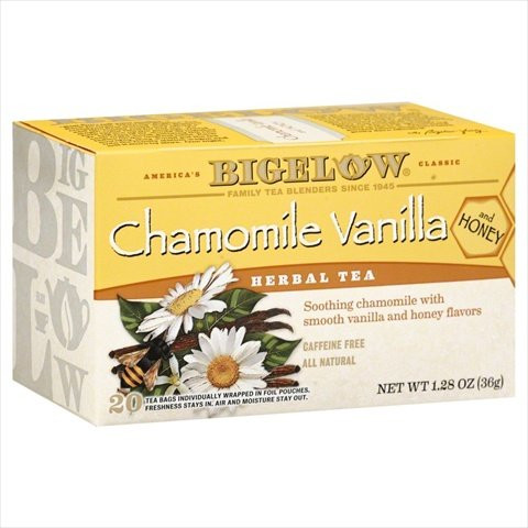 Bigelow Chamomile Vanilla Herbal Tea with Honey - 20 bags per pack - 6 packs per case.