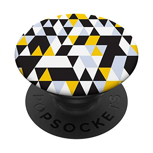 Cute Yellow Geometric Polygonal Triangles - Origami Pattern PopSockets PopGrip Swappable Grip for Phones  and  Tablets