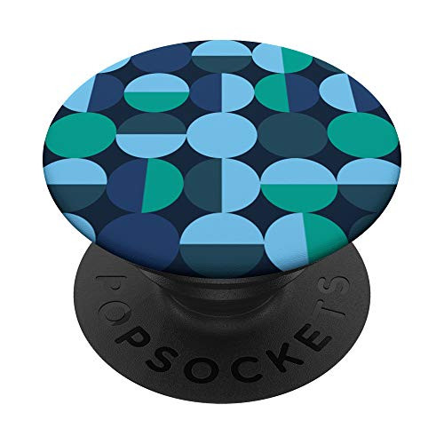 Blue and Green Circle Geometric Pattern PopSockets PopGrip Swappable Grip for Phones  and  Tablets