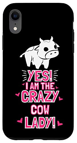 iPhone XR Crazy Cow Lady Clothes Art Cattle Farmer Gift Cow Case