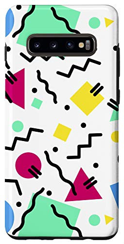 Galaxy S10 Plus Retro Art Squares Circles Triangles Case