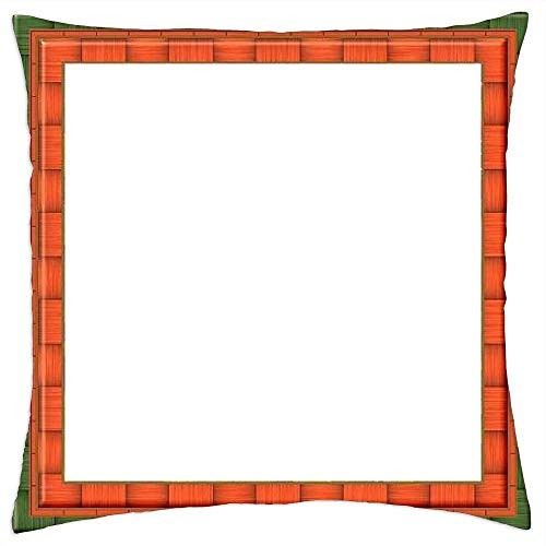 LESGAULEST Throw Pillow Cover -16x16 inch- - Frame Picture Frame Outline Red Green Isolated
