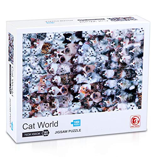Housmile Puzzles for Adults 1000 Piece Cat World Jigsaw Puzzles Adult Puzzles Jigsaw Puzzles 1000 Pieces for Adults
