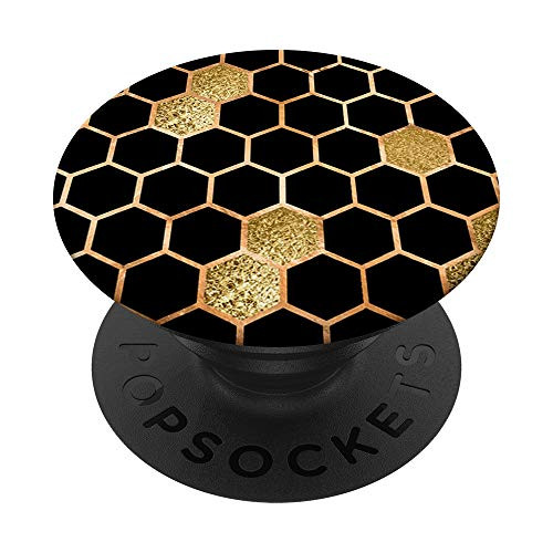 Bees Honeycomb Yellow Honey Hexagon Bees Hive Pattern -Black PopSockets PopGrip Swappable Grip for Phones and Tablets Bees Honeycomb Yellow Honey Hexagon Bees Hive Pattern -Black PopSockets PopGrip Swappable Grip for Phones and Tablets