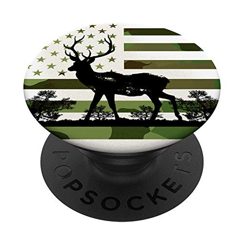 BADADA Deer Buck Hunting USA Flag Brown Camouflage Green PopSockets Grip and Stand for Phones and Tablets BADADA Deer Buck Hunting USA Flag Brown Camouflage Green PopSockets Grip and Stand for Phones and Tablets