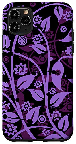 iPhone 11 Pro Max Swirling Flower Floral Circle Leaf Floristic Nature Pattern Case