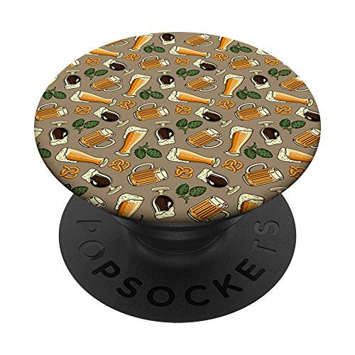 Craft Beer Pattern Hops Beer Men Gift Alcohol PopSockets Grip and Stand for Phones and Tablets