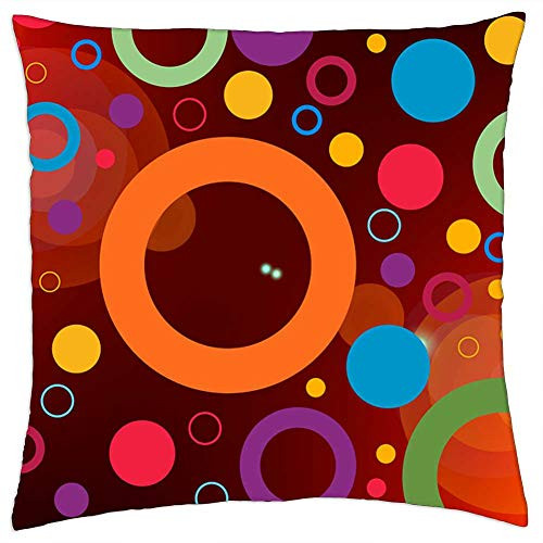 LESGAULEST Throw Pillow Cover -16x16 inch- - Wallpaper Pattern Colorful Color Rings Circle 1
