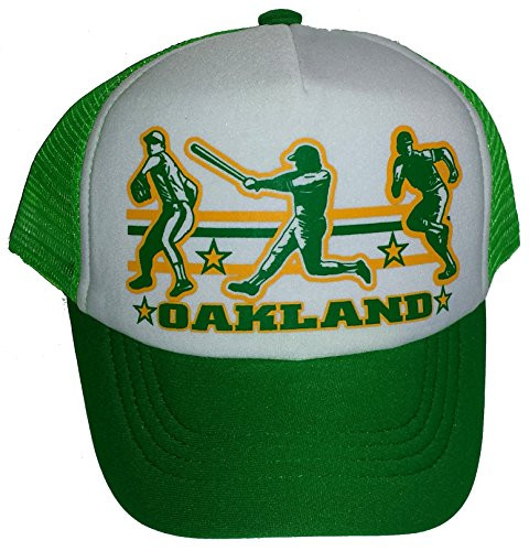 THATSRAD Toddler Kids Oakland Baseball Snapback Mesh Trucker Hat Cap Green