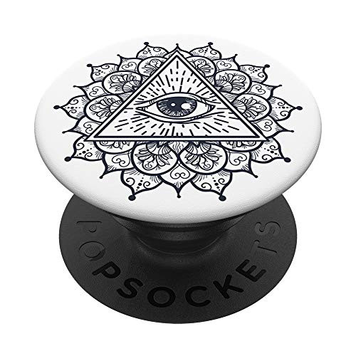 Mystical Mandala With Eye Triangle Sacred Geometry PopSockets PopGrip Swappable Grip for Phones  and  Tablets