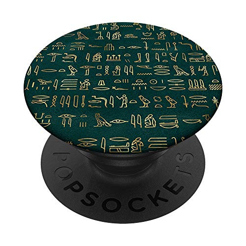 Dark Green Egyptian Hieroglyphs PopSockets PopGrip Swappable Grip for Phones  and  Tablets
