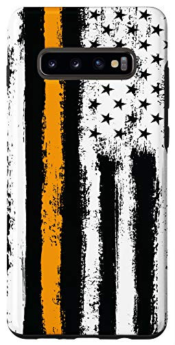 Galaxy S10 Plus Thin Yellow Line US American Flag Dispatcher Gift Patriotic Case