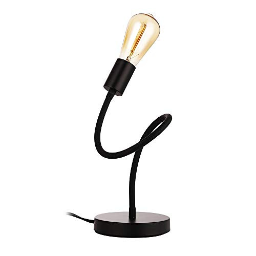 Table Lamp with Flexible Gooseneck Vintage Desk Lamp Industrial Nightstand Lamp Bedside Edison Lamp with Black Base for Living Room Bedroom Office Coffee House -Gooseneck Table lamp-