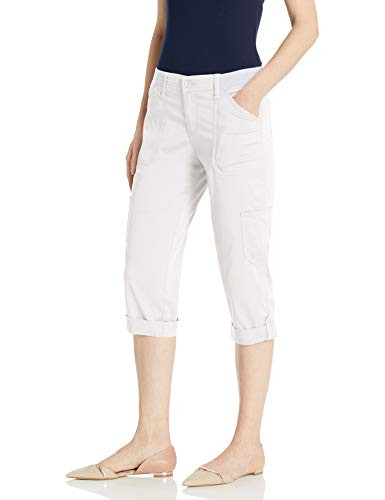 Lee Womens Flex-to-Go Cargo Capri Pant White 8 Petite