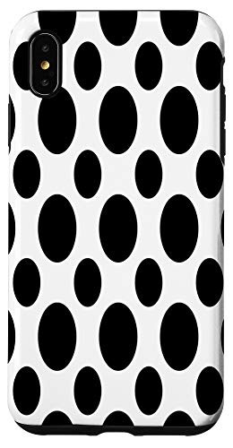 iPhone XS Max TRENDY BLACK  and  WHITE COLOR CIRCLE POLKA DOTS - Cell Phone Case