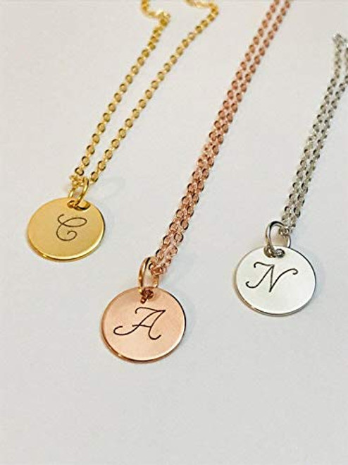 Initial necklace circle necklace disc pendant custom necklace initial charm necklace personalized necklace Initial necklace circle necklace disc pendant custom necklace initial charm necklace personalized necklace