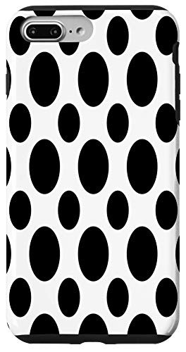 iPhone 7 Plus/8 Plus TRENDY BLACK  and  WHITE COLOR CIRCLE POLKA DOTS - Cell Phone Case