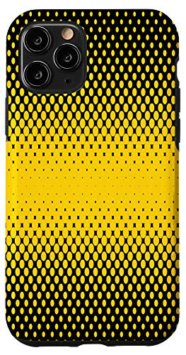 iPhone 11 Pro TRENDY BLACK  and  YELLOW COLOR CIRCLE POLKA DOTS - Cell Phone Case