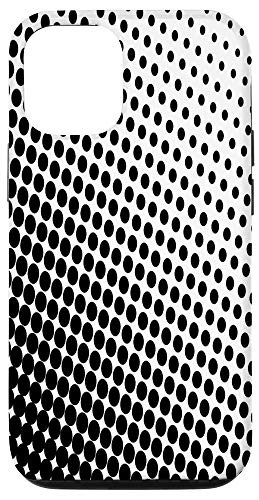 iPhone 12/12 Pro TRENDY BLACK  and  WHITE COLOR CIRCLE POLKA DOTS - Cell Phone Case