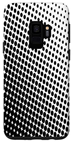 Galaxy S9 TRENDY BLACK  and  WHITE COLOR CIRCLE POLKA DOTS - Cell Phone Case