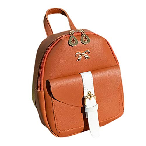 Women Backpack Purse Waterproof Nylon Anti-Theft Rucksack Lightweight Shoulder Bag Brown