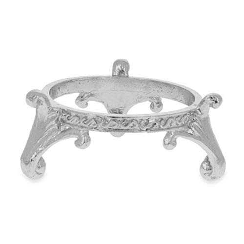 BestPysanky Wide Circle Silver Tone Metal Egg Stand Holder