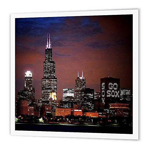 3dRose ht_26369_1 Chicago Skyline at Night-Iron on Heat Transfer Paper for White Material 8 by 8-Inch 3dRose ht_26369_1 Chicago Skyline at Night-Iron on Heat Transfer Paper for White Material 8 by 8-Inch