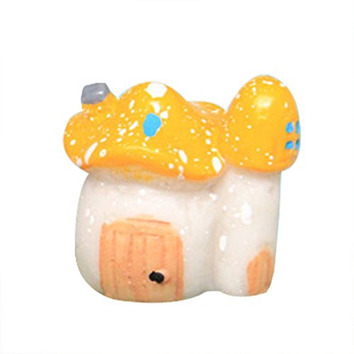 Wansan Miniature Fairy Garden Mushroom House Ornament Outdoor Decor Home Decoration DIY Craft Decor