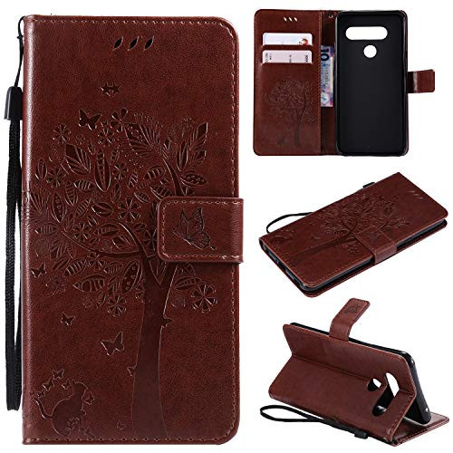 NOMO LG V40 ThinQ CaseLG V40 Wallet CaseLG V40 ThinQ Flip Case PU Leather Emboss Tree Cat Flowers Folio Magnetic Kickstand Cover with Card Slots for LG V40 / LG V40 ThinQ 2018 Release Brown NOMO LG V40 ThinQ CaseLG V40 Wallet CaseLG V40 ThinQ Flip Case PU Leather Emboss Tree Cat Flowers Folio Magnetic Kickstand Cover with Card Slots for LG V40 / LG V40 ThinQ 2018 Release Brown