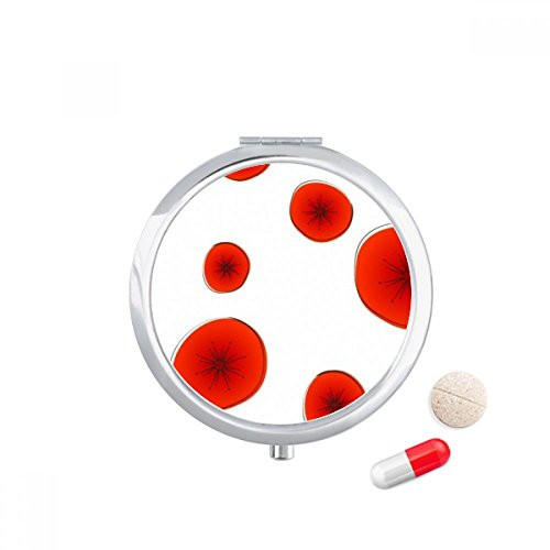 Abstract Red Circle Flowers Art Painting Pill Case Pocket Medicine Storage Box Container Dispenser