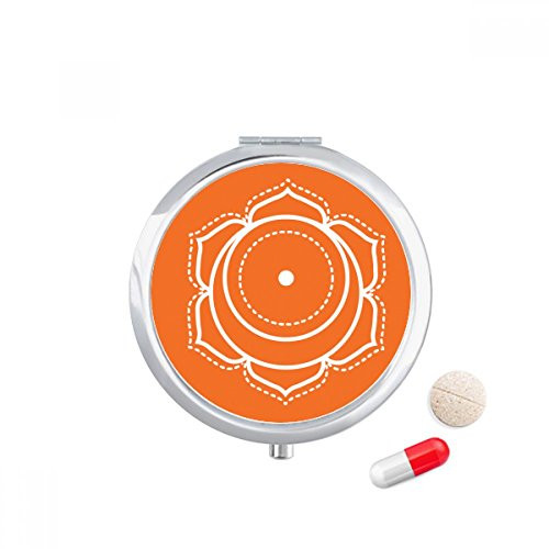Totem Pattern Circle Symbol Flower Pill Case Pocket Medicine Storage Box Container Dispenser
