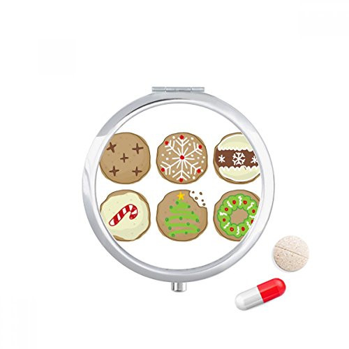 Circle Christmas Tree Green Illustration Pill Case Pocket Medicine Storage Box Container Dispenser