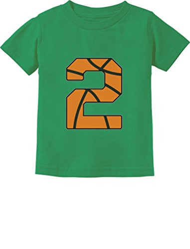 TeeStars - Basketball 2nd Birthday Gift for Two Year Old Toddler Kids T-Shirt 3T Green