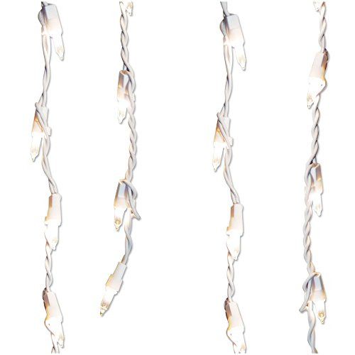 Northlight Clear White Mini Icicle Christmas Lights with White Wire, Set of 100