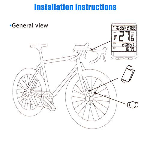 LIOOBO Bicycle Speedometer Bike Odometer Bike Computer Backlight with LCD Display Multi-Function Waterproof