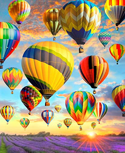 David Textiles Hot Air Balloon Cotton Fabric Panel 36 X 44