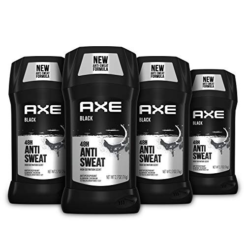 AXE Dual Action Antiperspirant Stick for Long Lasting Freshness Black Frozen Pear and Cedarwood 48 Hour Anti Sweat Mens Deodorant oz 4 Count 2.7 Ounce