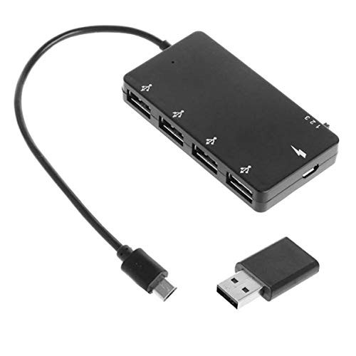 Isabelvictoria Premium 4 Port Micro USB OTG Hub Power Charging Adapter Cable High Speed Splitter for Windows Tablet Android Smartphone Pc