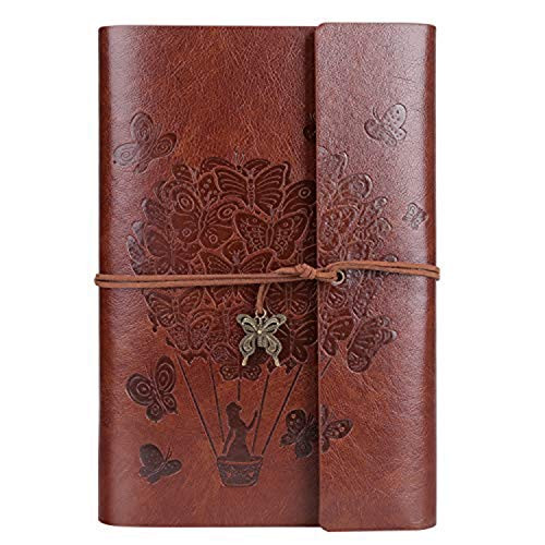 Andifany Journal Notebook Ruled Refillable Notebook Writing Journal with Spiral Diary Sketchbook -A5 Brown-
