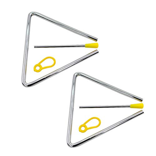Milisten 2 Sets Hand Percussion Instrument Triangles Educational Musical Percussion Triangles with Striker for Music Triangle Children Music Enlightenment