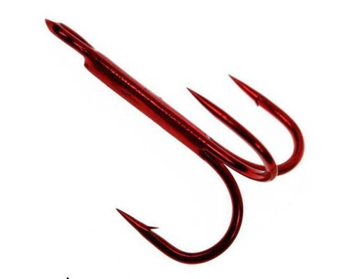 Gamakatsu 245312 Round Bend Treble Hooks Size 2/0 Red
