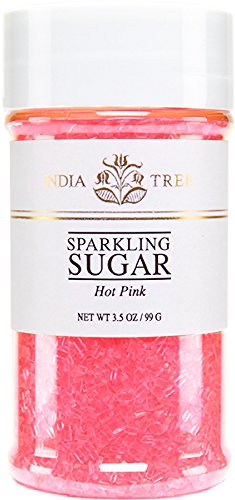 India Tree Hot Pink Sparkling Sugar 3.5 oz -Pack of 4-