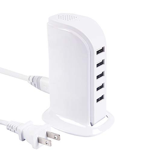 USB Charger Station IBITION USB Charging Station with 5 Port Desktop USB Charging Station for Multiple Devices with Auto-Detecting USB Ports