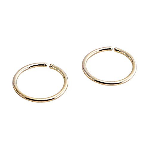 8mm or 0.29 Inch 14K Yellow Gold Filled Little Piercing Hoop Rings 22 Gauge Thickness Hugging Tiny Handmade Earrings Septum Jewelry