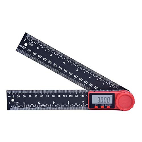 Digital Angle Finder Rule Digital Angle Finder Protractor Ruler Digital Goniometer with Horizontal and Vertical Level LCD Display Rule Meter Measuring Tool -0-200MM/7inch-
