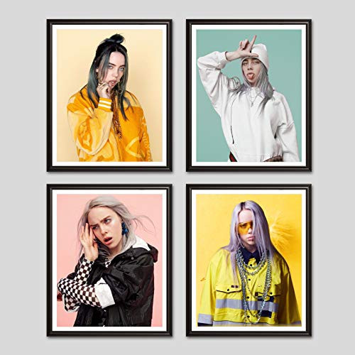 MYST MoYisten Posters Cool Singer Wall Art - 11x14 Inches 4 Pieces Canvas Prints - Unframed