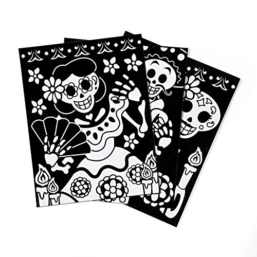 Color Your Own Fuzzy Day of The Dead Posters 24 Pc - Crafts for Kids and Fun Home Activities