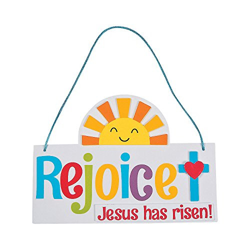 Rejoice Jesus Has Risen Foam Sign Craft Kit - Crafts for Kids and Fun Home Activities