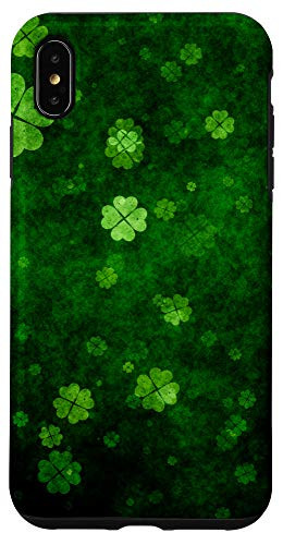 iPhone XS Max St Patricks Day Green Shamrock Black Pattern Irish Ireland Case